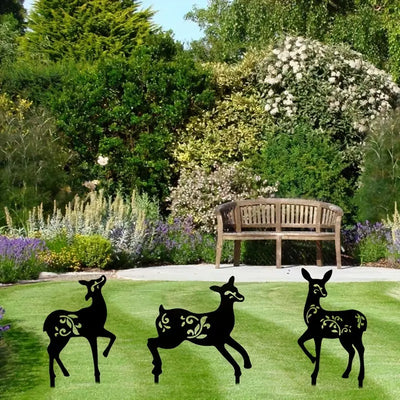 Outdoor Gardening Floor Outlet Christmas Deer Three-piece Set