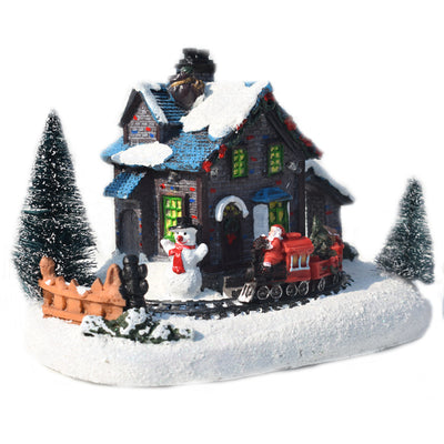 Christmas Decorations Colorful Luminous Small House Resin Decorations