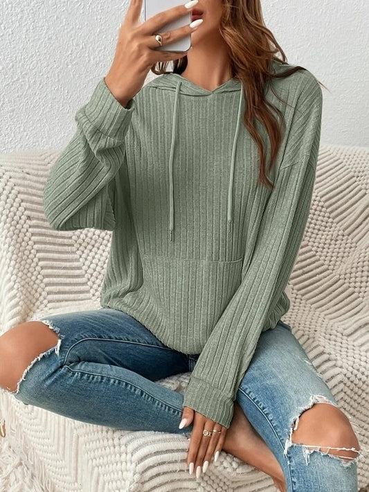 Cozy Drawstring Long-Sleeve Hoodie