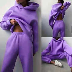 Casual Hooded Sweater Two-Piece Tracksuit