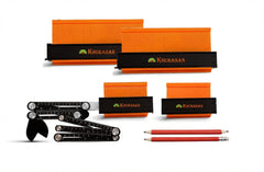 2-Pack 10" & 5" Contour Gauge Set with 3-Fold Angle Rulers and Carpenter Pencils