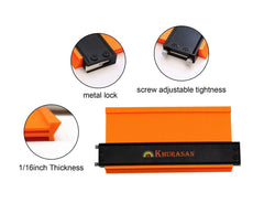 Khurasan Contour Duplication Gauge with 3-Fold Angle Ruler and Hard Pencil, 4-Pack