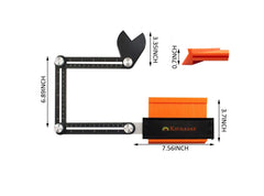 Khurasan Contour Duplication Gauge with 3-Fold Angle Ruler and Hard Pencil, 4-Pack