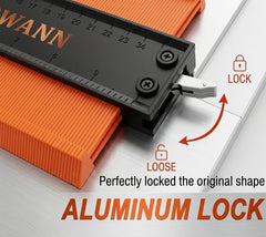 Aluminum locking mechanism on 10-inch contour gauge with lock and loose settings
