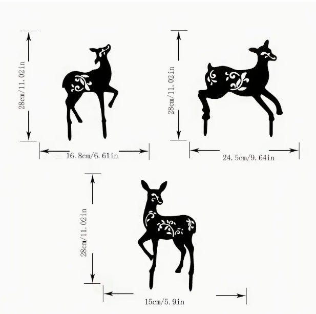 Outdoor Gardening Floor Outlet Christmas Deer Three-piece Set