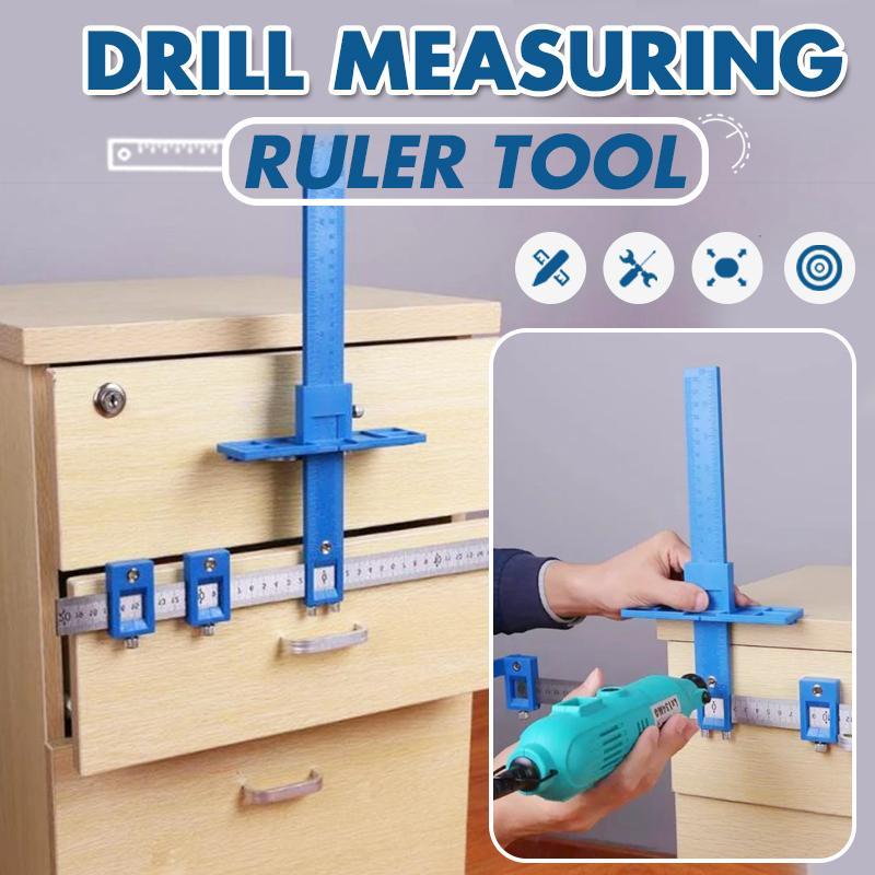 Adjustable Cabinet Hardware Jig - Drill Measuring Ruler Tool Close Up