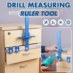 Adjustable Cabinet Hardware Jig - Drill Measuring Ruler Tool Close Up
