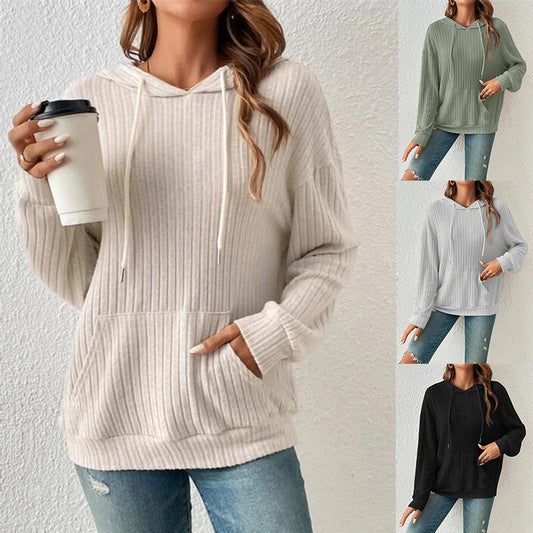 Cozy Drawstring Long-Sleeve Hoodie