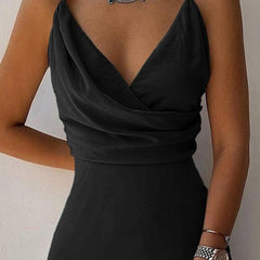 Elegant V-Neck Slit Sling Dress