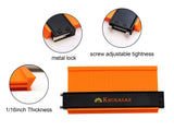 10-inch contour gauge features: metal lock, adjustable screws, 1/16 inch thickness 