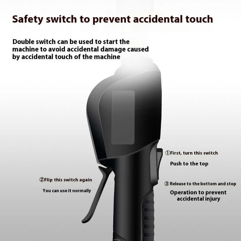 Cordless Electric Pole Saw - Product Specifications and Extendable Rod Diagram
