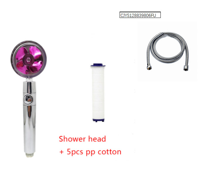 Shower Head Water Saving Flow 360 Degrees Rotating With Small Fan ABS Rain High Pressure Spray Nozzle Bathroom Accessories