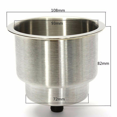 ISURE 108MM Stainless Steel Non-light Cup Holder, Marine And Yacht Hardware Accessories