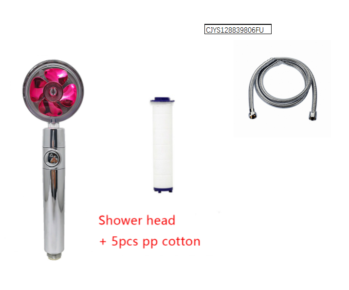 Shower Head Water Saving Flow 360 Degrees Rotating With Small Fan ABS Rain High Pressure Spray Nozzle Bathroom Accessories