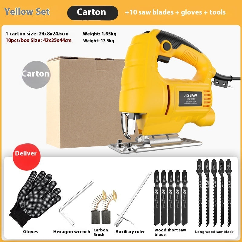 Electric Jigsaw Machine - Package Contents Box with Saw Blades and Tool