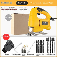 Electric Jigsaw Machine - Package Contents Box with Saw Blades and Tool