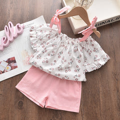 Chiffon Sling Two-Piece Girl Suit