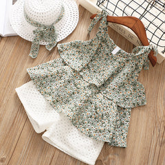 Chiffon Sling Two-Piece Girl Suit