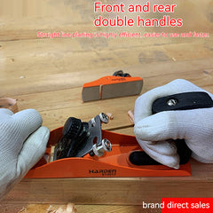 Handton Manual Wood Planer - Top View Orange High Hardness Carbon Steel