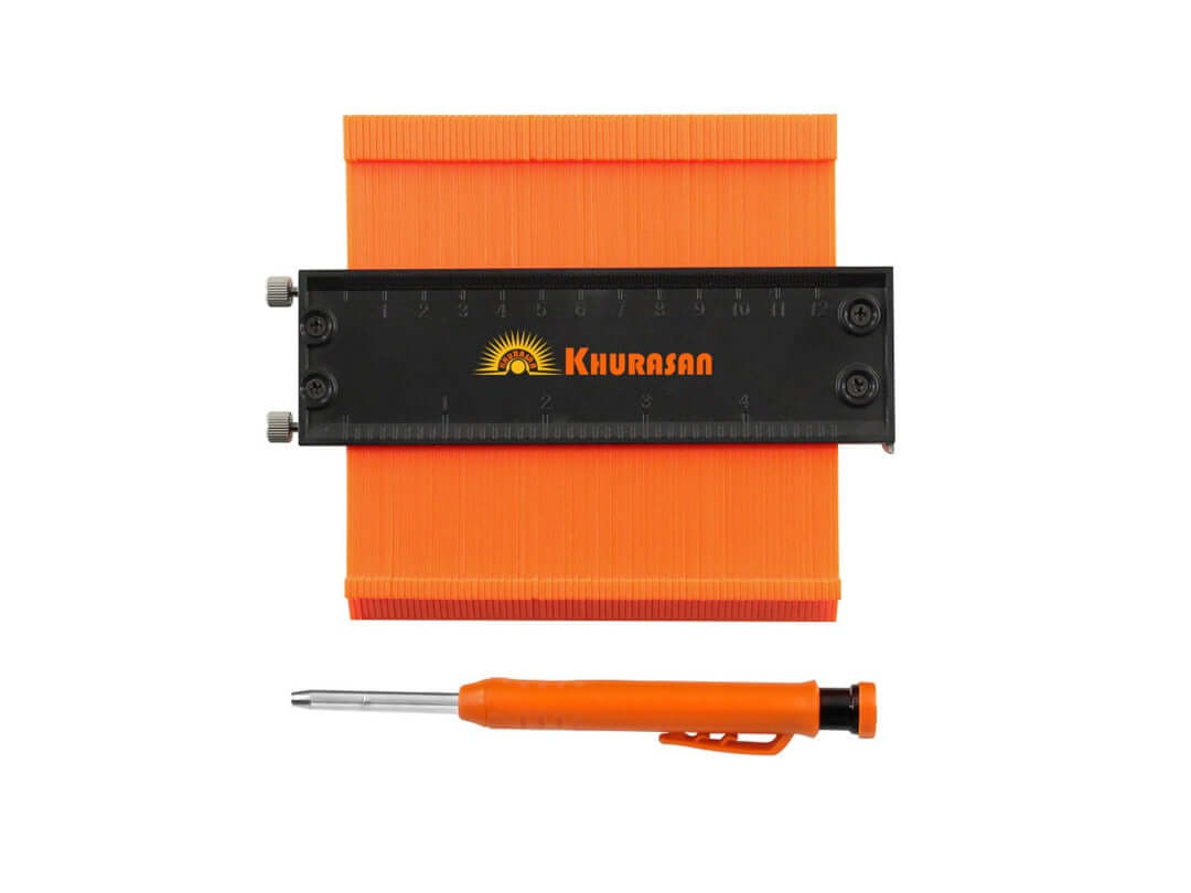 Khorasan 5 Inch Contour Gauge 2-Pack - Top View Full Set Orange and Black