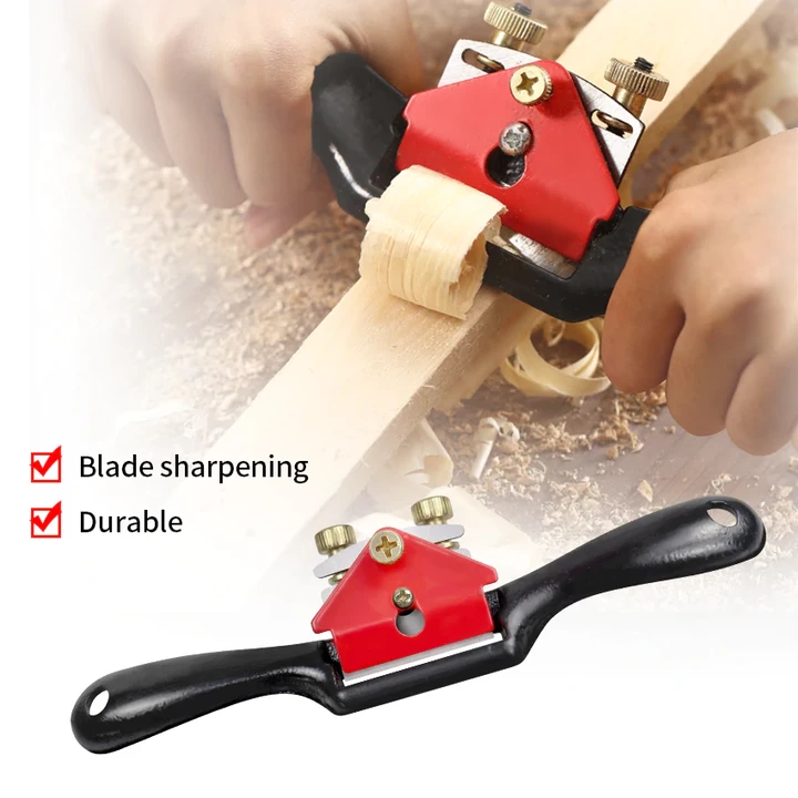 Khorasan Adjustable Wood Spokeshave - SK5 Alloy Steel 44mm Blade In Use on Wood