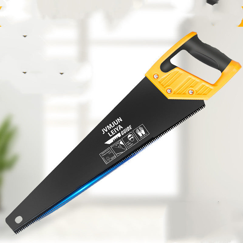 Khorasan Wood Cutting Hand Saw with Ergonomic Handle - Yellow and Black 65 Manganese Steel