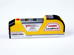 Simple Plastic Laser Measuring Level LV02 - Top View Yellow 160x30mm