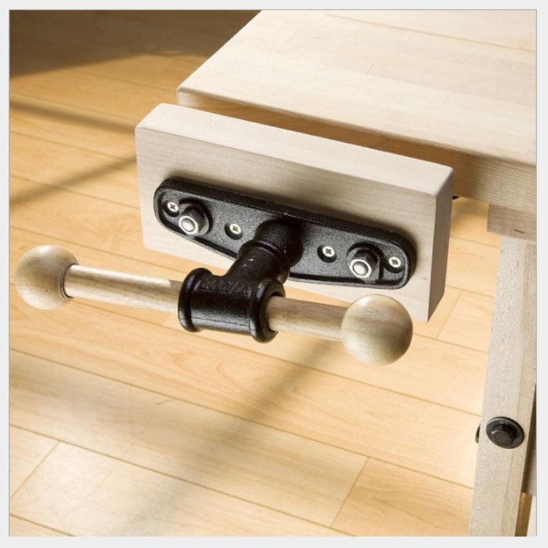 Solid Wood Holding Clamp - Top Angle View Woodworking Table Clamp