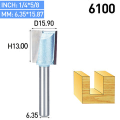 Straight Router Bit Flat Bottom - Size 6100 12.7mm Cutting Diameter
