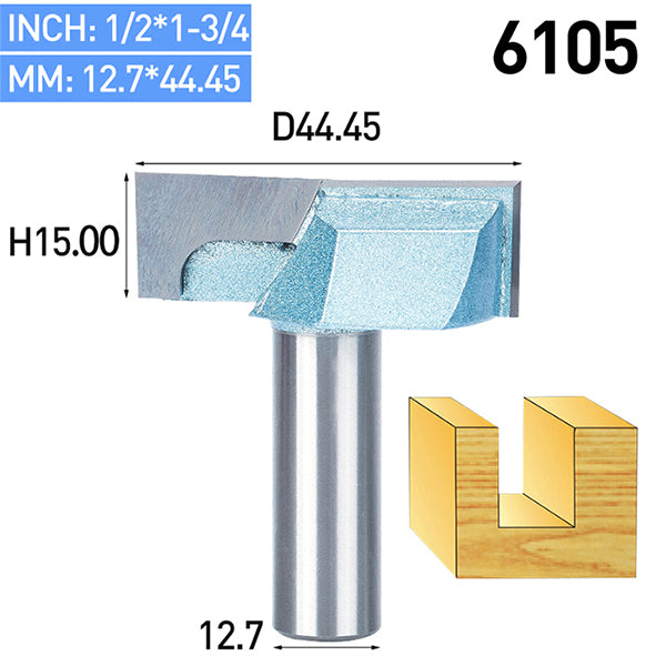 Straight Router Bit Flat Bottom - Size 6105 Round Handle 90 Degree Chamfer