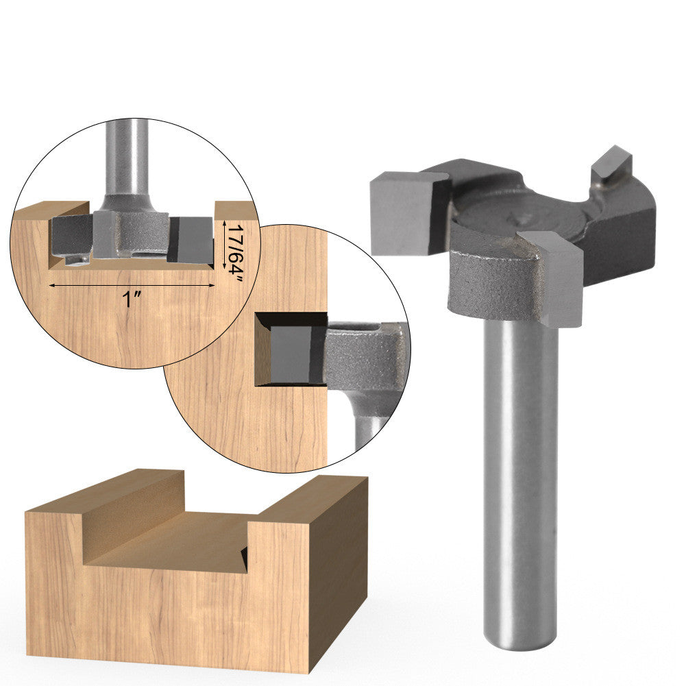 T-Slot Router Bit - In Use Cutting T-Track Groove on Wood