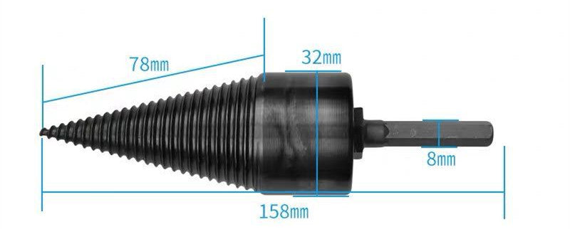 Wood Splitter Drill Bit - 32mm Round Shank Wood Chopping Bit