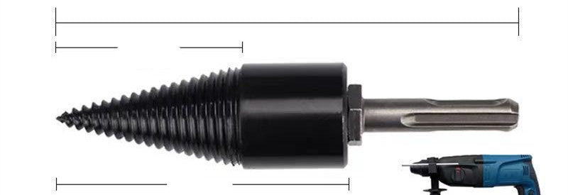 Wood Splitter Drill Bit - 42mm Full Set with Extension Rods