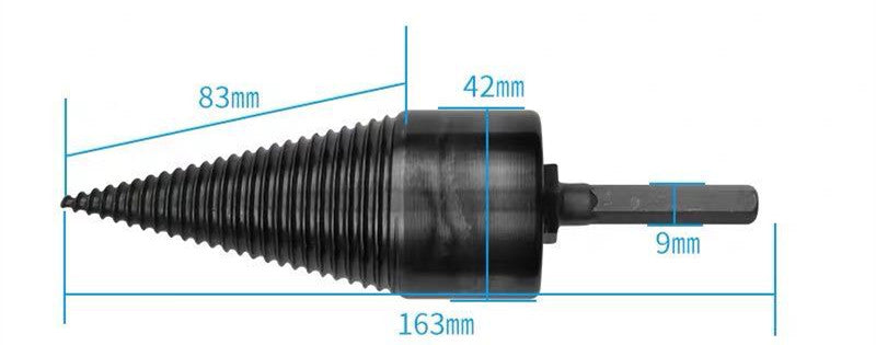 Wood Splitter Drill Bit - 42mm Square Shank Max 90mm Depth of Cut