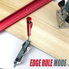Woodworking Marking and Measuring Tool - Edge Hole Mode Red Clip-On Design